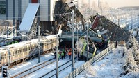 Sebuah kereta cepat mengalami kecelakaan di Ankara, Turki, Kamis (13/12/2018) waktu setempat. Kereta cepat itu diketahui menabrak sebuah lokomotif saat sedang melaju dalam kecepatan tinggi.