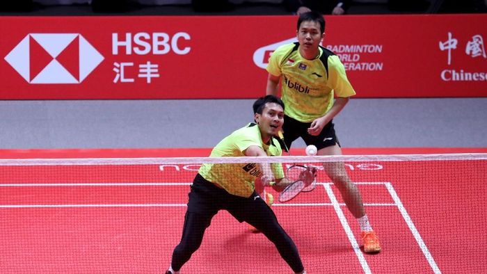 Hendra Setiawan/Mohammad Ahsan juga tersingkir di babak grup BWF World Tour Finals (Foto: dok. Humas PBSI) Hendra Setiawan/Mohammad Ahsan juga tersingkir di babak grup BWF World Tour Finals (Foto: dok. Humas PBSI)