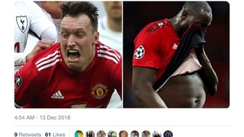 Sebuah olok-olok ke arah MU, yang sebenarnya tetap lolos dari fase grup Liga Champions, dengan membawa-bawa pemainnya. (Foto: Internet/Twitter)
