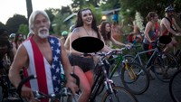 World Naked Bike 2018 di Portland, Amerika Serikat, diikuti oleh ribuan peserta. (Foto: Natalie Behring/Getty Images)