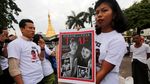 Aksi Solidaritas Jurnalis Dunia Tolak Kriminalisasi Wartawan Myanmar