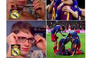 Satu lagi meme berisikan olok-olok buat Madrid yang tak kuasa terhindar dari kekalahan 0-3 di kandang sendiri atas CSKA. (Foto: Internet/Twitter)