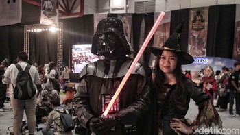 Salah satu bagian acaranya adalah lomba cosplay. Mulai dari Spiderman sampai Dart Vader ada di sini. (Foto: Pradita Utama/detikcom)