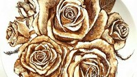 Cokelat leleh ditangan seniman Jepang, Niroco bisa jadi hasil karya yang menakjubkan. Bunga ini terlihat sangat cantik. Foto: Instagram@norico0807