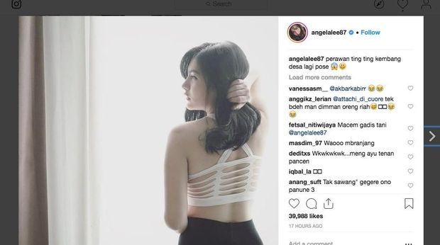Posting Foto Seksi dengan Caption 'Perawan Ting Ting', Angela Lee Diserbu Netizen