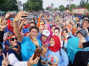 Sandi Lari dan Senam Bareng Warga Purwokerto