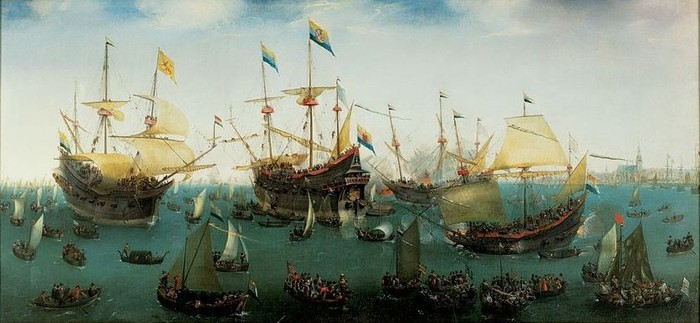 Kembalinya Ekspedisi ke Asia Jilid II dari Jacob van Neck (Lukisan Cornelis Vroom/Wikimedia Commons)