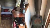 Ada juga satu tungku penghangat yang sangat vintage. Inhabitat/Nicole Jewell.