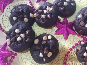 Resep Kue:  Chewy Double Chocolate Cookies