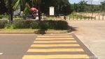 Tak Lagi Tabrak Tanaman, Ini Penampakan Zebra Cross di GBK