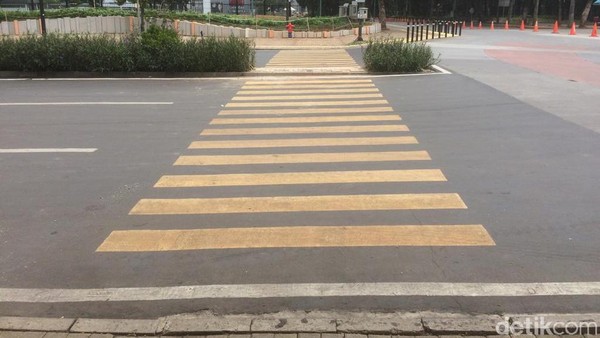 Tak Lagi Tabrak Tanaman, Ini Penampakan Zebra Cross di GBK