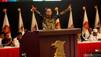 Gubernur DKI Jakarta, Anies Baswedan turut menghadiri Konferensi Nasional (Konfernas) Gerindra di Sentul International Convention Center (SICC), Sentul City, Bogor, Jawa Barat, Senin (17/12/2018). detikcom/Lamhot Aritonang.