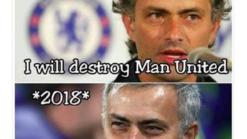 Dulu Mou pernah berjanji akan menghancurkan MU, sekarang janji itu sepertinya ia penuhi. Foto: istimewa