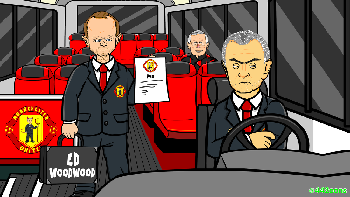 Meme kocak pun langsung melesat. Misalnya ini yang menampilkan Jose Mourinho harus angkat kaki dari bus (MU) yang dikemudikannya. Foto: Istimewa
