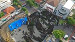 Ngeri! Potret dari Langit Jalan Gubeng yang Ambles