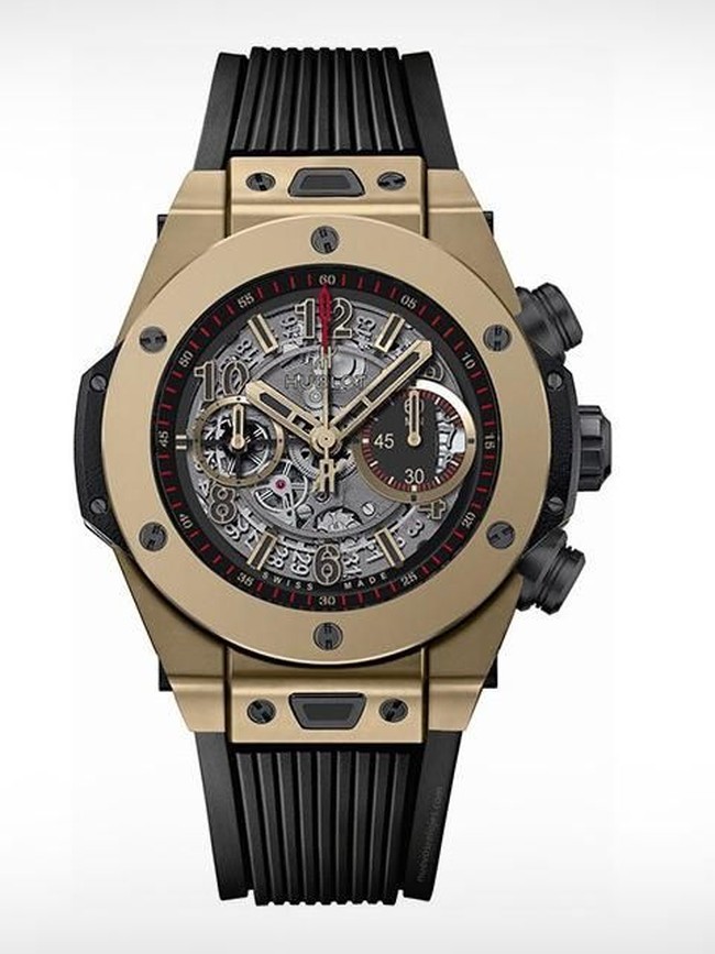 Hadir dalam material ceramic berwarna emas kecoklatan, jam tangan ini mempertegas kesan maskulin pada pemakainya. Hublot Big Bang Unico dijual seharga 15 ribu poundsterling atau Rp 270 jutaan. (Foto: Dok. ist)