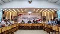 Rapat persiapan debat capres-cawapres Pemilu 2019 digelar di kantor KPU, Jl Imam Bonjol, Jakarta Pusat, Rabu (19/12/2018).