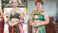 Duh, kostum yang satu ini pasti bikin senyum-senyum sendiri. Potongan bawah ayam goreng utuh ia letakkan di bagian dadanya dan kepala ayam goreng dijadikan aksesoris lengannya. Foto: Instagram farmsook_lek_lek