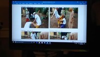 Dalam tayanganan video yang dijadikan barang bukti, Habib Bahar yang memakai kain sarung melakukan tendangan kaki dan dengkul ke arah wajah korban. Screenshot/Dony Indra Ramadan.