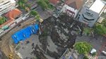 Potret Jalan Gubeng Saat Ambles dan Usai Diaspal