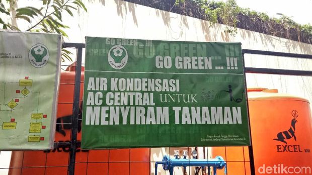Kemenkes menggunakan air AC untuk kebutuhan tanaman.