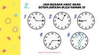 Coba asah otak kamu, pada nomor 5 nanti jam akan menunjukkan pukul berapa ya? (Foto: detikHealth)