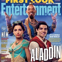 Naomi Scott sebagai Jasmine, Mena Massou sebagai Aladdin dan Will Smith yang memerankan Genie, berpose untuk sampul majalah Entertainment Weekly. Bagaimana menurut kamu para pemeran Aladdin versi live-action ini? Foto: dok. Daniel Smith/Disney