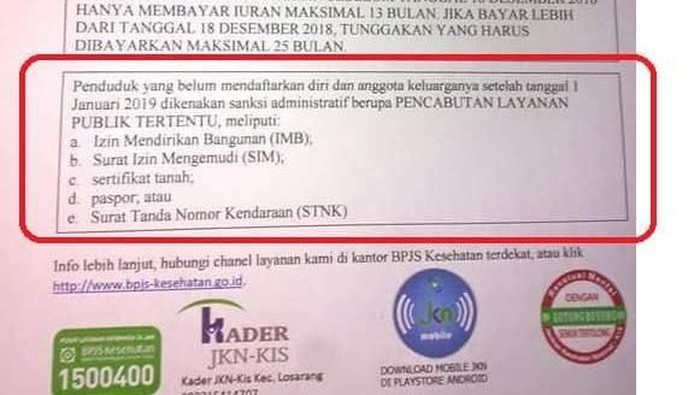 Nunggak Bayar Bpjs Tak Bisa Urus Sim Stnk Hoax Atau Beneran