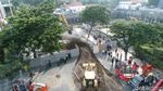Potret Jalan Gubeng Saat Ambles dan Usai Diaspal