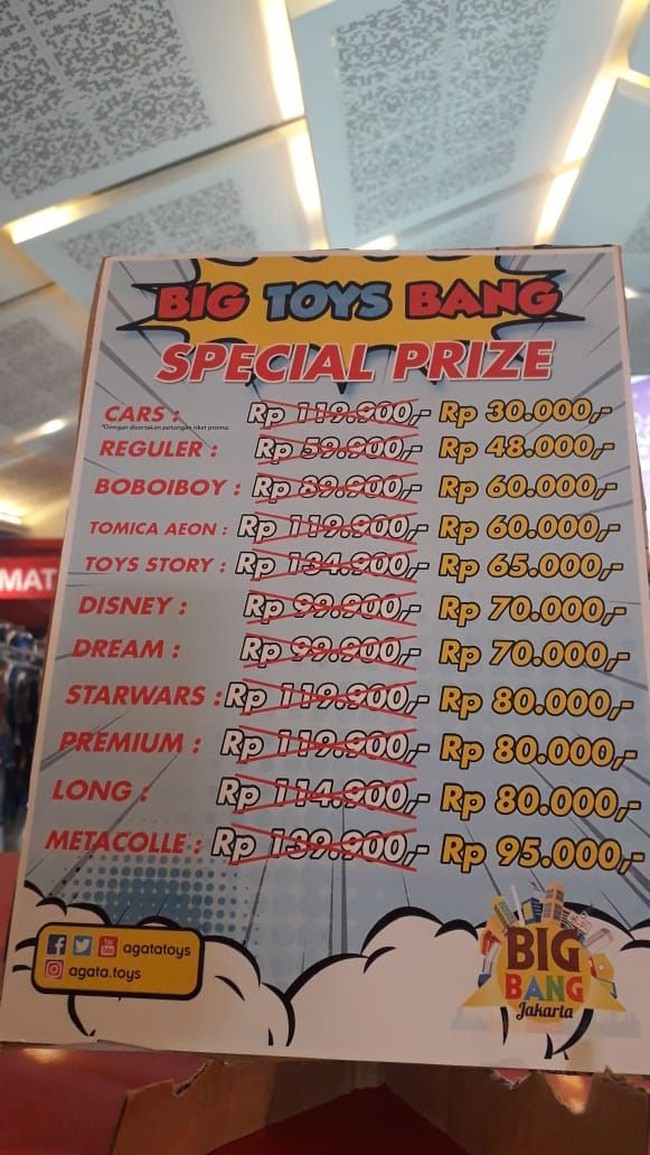 Berikut bocoran daftar barang yang diskon dari Agata Toys. Mobil-mobilan bisa didapatkan dengan harga Rp 30 ribu.  Foto: Istimewa