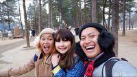 Ketiga pemenang di Nami Island (Muhammad Asyraf/istimewa) 