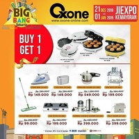 Beragam perlengkapan dapur bisa dimiliki mulai dari Rp 99 ribu. Situs belanja Oxone banting harga sejumlah produknya, mulai dari rak, setrika, hingga kompor seperti yang bisa dilihat dalam gambar. Adapun penawaran buy 1 get 1. Foto: Instagram @bigbangjakarta