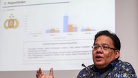 Ombudsman RI memaparkan hasil evaluasi kinerja lembaga penegakan hukum di Indonesia di Gedung ORI, Jakarta, Jumat (21/12/2018).