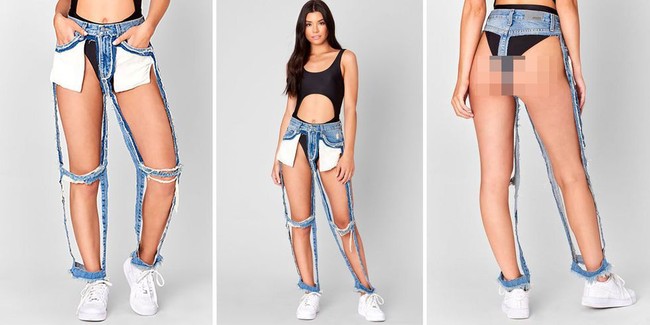 Jeans benar-benar mendapat makeover di tahun ini. Salah satunya Carmar Denim dari Los Angeles yang menawarkan celana jeans rusak dan hanya tersisa bagian jahitan. Ironisnya, jeans itu dibanderol US$ 168 atau Rp 2,4 juta dan kini habis terjual. Foto: Ist, Getty Images