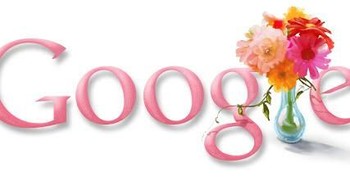 Pada 2009, Google Doodle spesial Hari Ibu tampil sederhana dengan vas bunga sebagai pengganti huruf l pada Google. Foto: Google