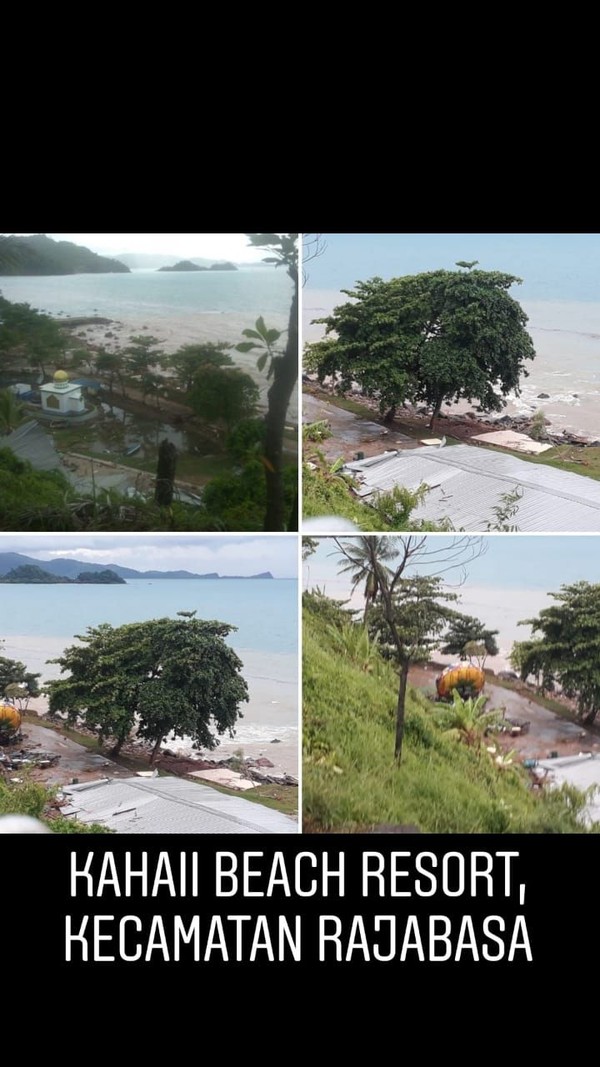 Tim Crisis Center Kementerian Pariwisata sudah melakukan monitoring dan pendataan. Ini adalah kondisi di Kahaii Beach Resort di Kecamatan Rajabasa (dok Kemenpar) Tim Crisis Center Kementerian Pariwisata sudah melakukan monitoring dan pendataan. Ini adalah kondisi di Kahaii Beach Resort di Kecamatan Rajabasa (dok Kemenpar)