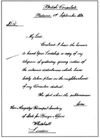 Laporan konsul Inggris di Batavia Alexander Patrick Cameron