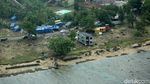 Potret Udara Pantai Carita Banten Pasca Tsunami