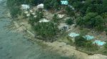 Potret Udara Pantai Carita Banten Pasca Tsunami