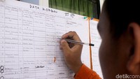 Data korban tsunami Anyer pun terpasang di depan Puskesmas Kecamatan Anyer untuk memudahkan keluarga korban mencari nama anggota keluarga.