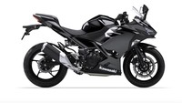 Ninja 250 warna metallic spark black dikhususkan untuk pecintanya yang menginginkan warna sederhana. Pihak Kawasaki hanya melabur Ninja 250 dengan warna hitam polos saja tanpa ada tambahan grafis apapun, kecuali tulisan Kawasaki pada bagian undercowl.Foto: Kawasaki