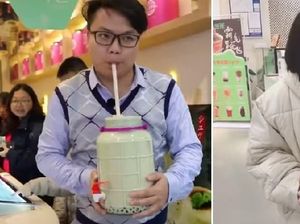 Lagi Tren! Minum Bubble Tea di Botol Jumbo dan Galon Mini