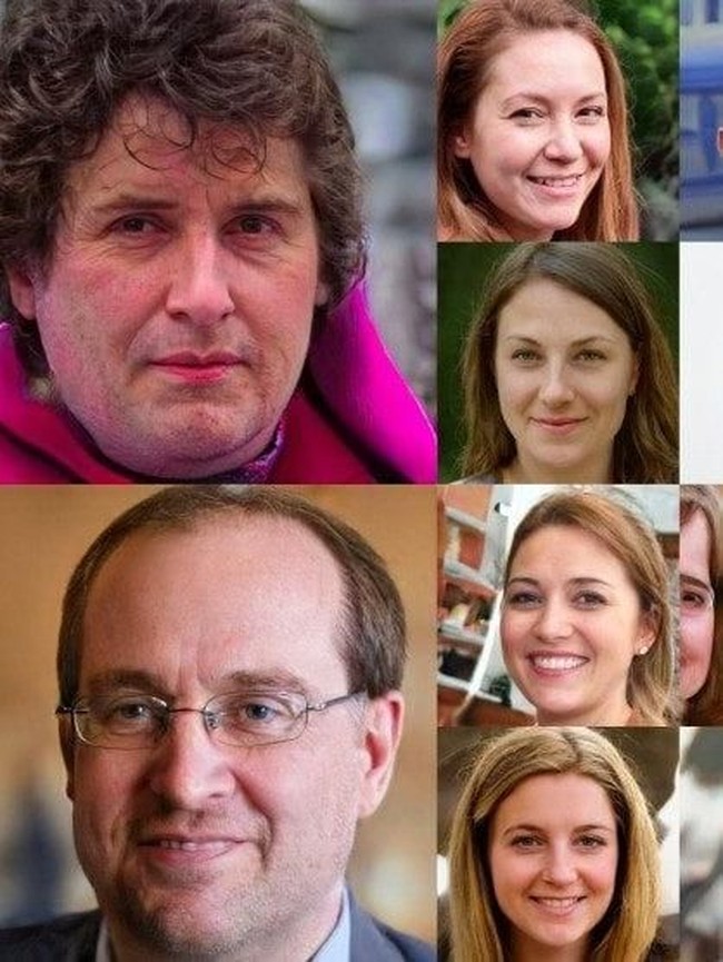 Deretan foto manusia ini tidak menampakkan sesuatu yang aneh. Pria, wanita, anak kecil, semuanya tampak normal. Tapi ternyata wajah-wajah mereka diciptakan oleh robot. Foto: Dok. Nvidia