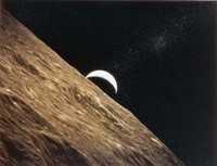 Earthrise
Earth appears on the horizon of the moon, as seen by the crew of the Apollo 15 mission, 1971. (Photo by Hulton Archive/Getty Images)