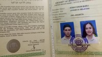 Dalam surat pernikahan, terdaftar nama asli Aura Kasih, Shahiyanny Febriaura Wiraatmadja bersama pasangannya, Eryck Elecyus A.A. Foto: Hanif/detikhot