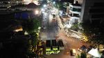 Pengaspalan Jalan Gubeng Dikebut Hingga Malam