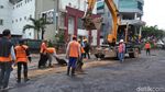 Potret Jalan Gubeng Saat Ambles dan Usai Diaspal