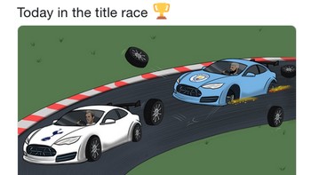 Masih meme dengan tema serupa. Saat ini Liverpool kian jauh memimpin dengan diikuti Tottenham Hotspur sementara City melorot ke posisi ketiga. (Foto: Internet/Twitter)