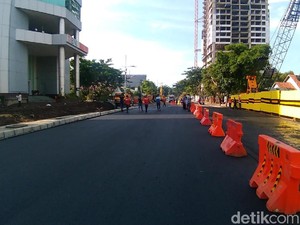 Begini Persiapan Jalan Raya Gubeng Jelang Uji Coba