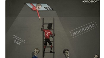 Meme ini mengibaratkan Solskjaer sebagai penyelamat Pogba dari belenggu Mourinho. (Foto: Internet/Twitter)